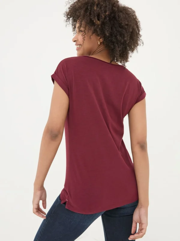 Ivy Organic Cotton Burgundy Red T-Shirt