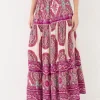 Jayla Purple Detail Paisley Maxi Skirt