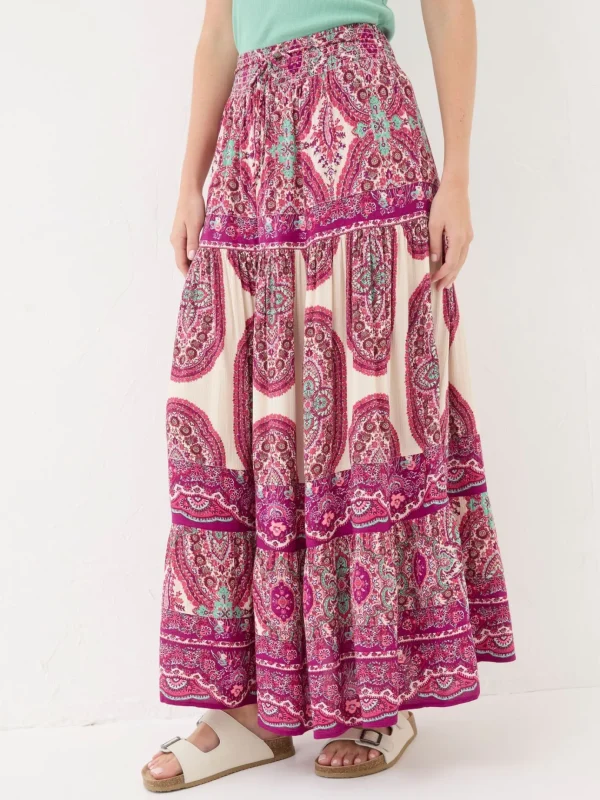 Jayla Purple Detail Paisley Maxi Skirt