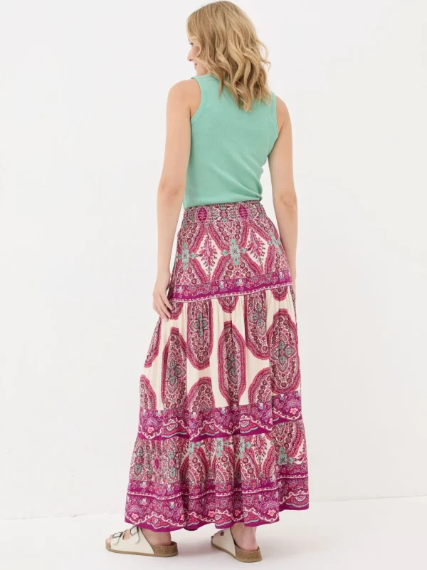 Jayla Purple Detail Paisley Maxi Skirt