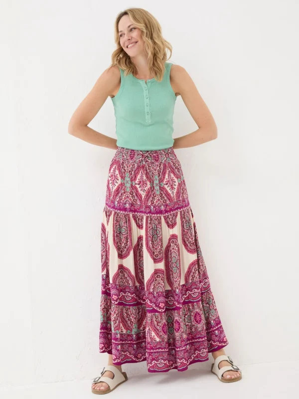 Jayla Purple Detail Paisley Maxi Skirt