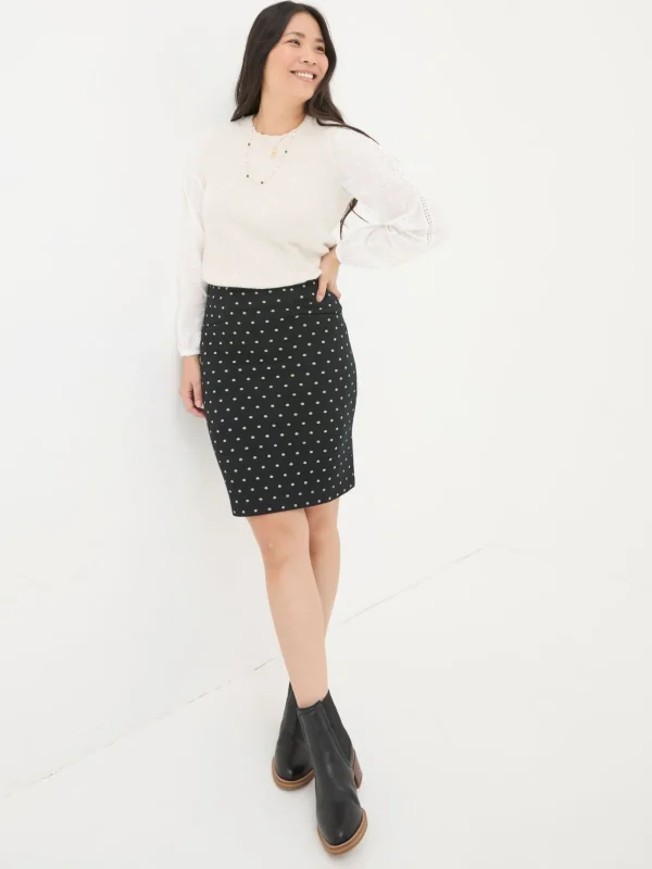 Jennie Black Metallic Spot Skirt