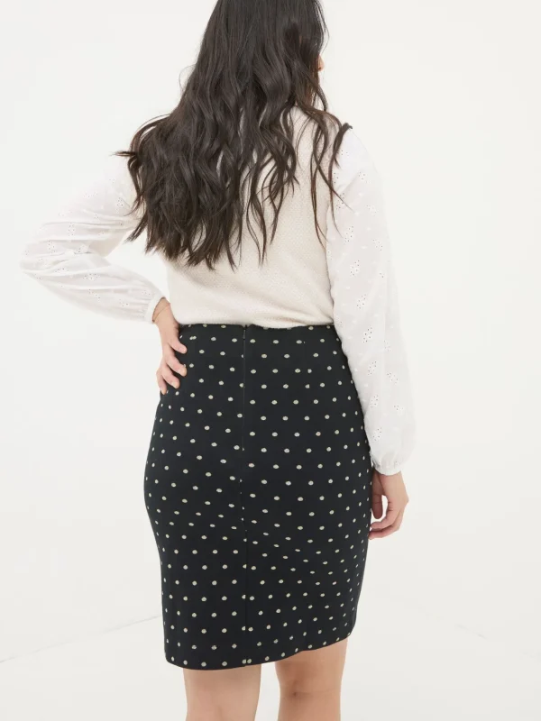 Jennie Black Metallic Spot Skirt