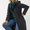 Juno Navy Waterproof Long Coat