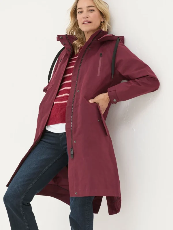 Juno Red Waterproof Long Coat