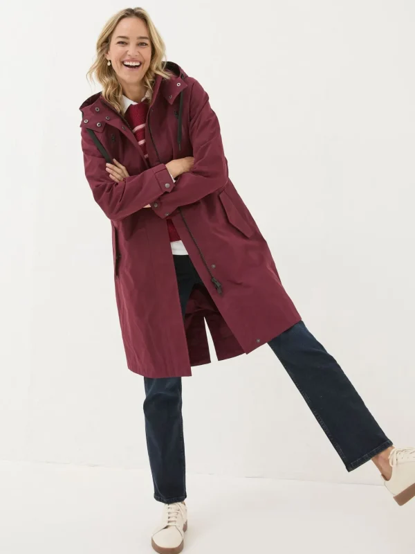 Juno Red Waterproof Long Coat