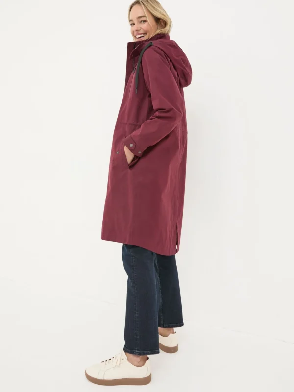 Juno Red Waterproof Long Coat