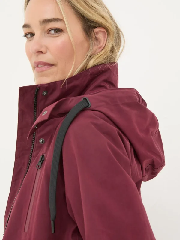 Juno Red Waterproof Long Coat