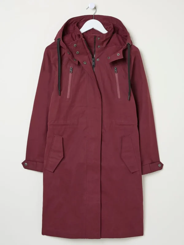 Juno Red Waterproof Long Coat