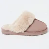 Kaia Dark Natural Faux Fur Cuff Mules