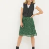 Kayleigh Green Floral Marks Pleated Skirt