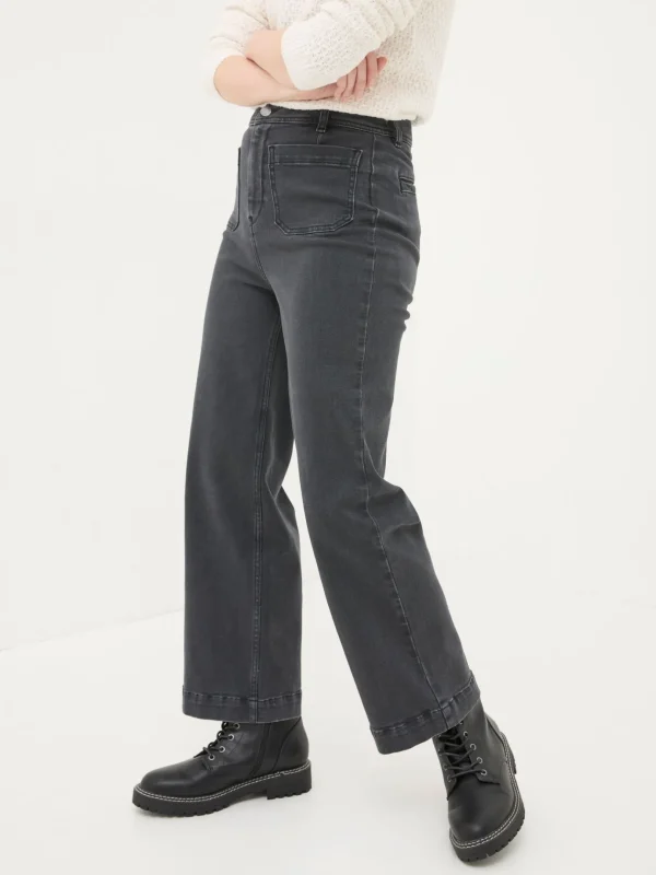 Keswick Grey Wide Leg Crop Jeans