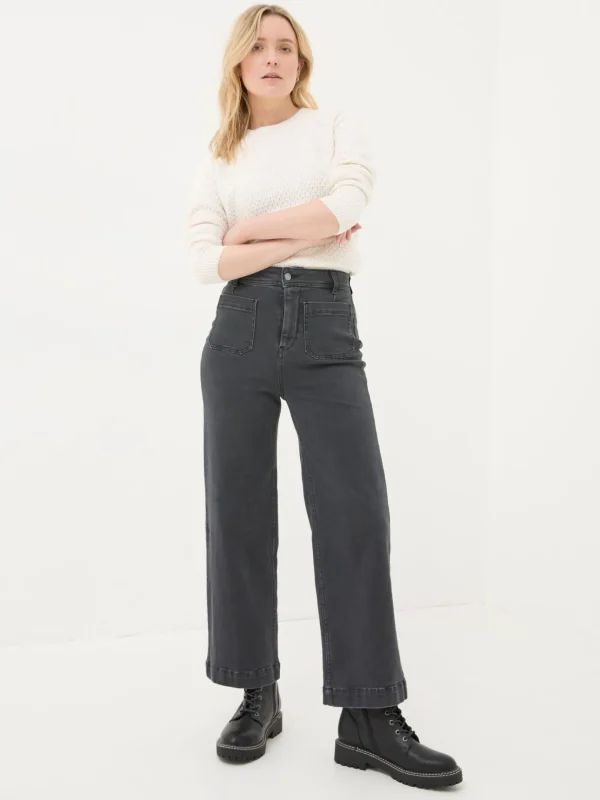 Keswick Grey Wide Leg Crop Jeans