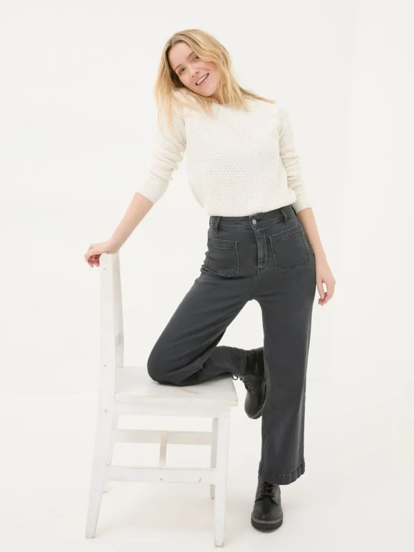 Keswick Grey Wide Leg Crop Jeans