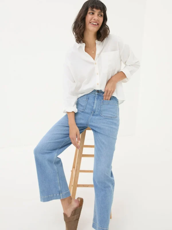 Keswick Light Vintage Blue Wide Leg Crop Jeans