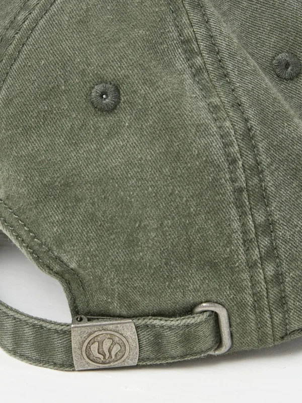 Khaki Green Embroidered Sun Cap