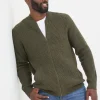 Khaki Green Knitted Bomber Cardigans