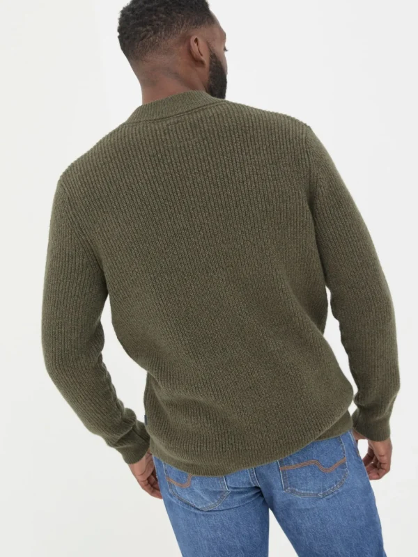 Khaki Green Knitted Bomber Cardigans