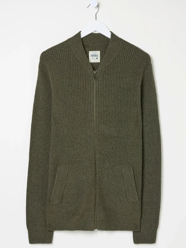 Khaki Green Knitted Bomber Cardigans