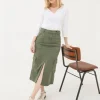 Lara Green Cargo Midi Skirt