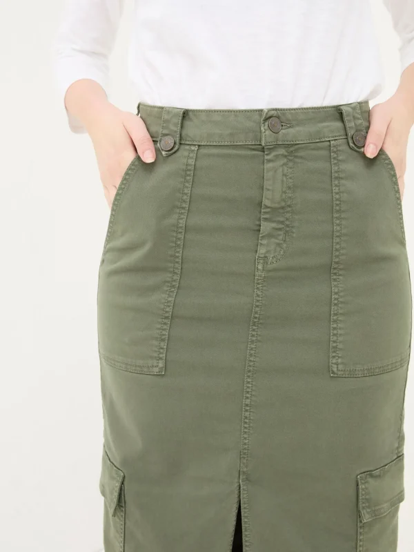 Lara Green Cargo Midi Skirt