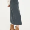 Leigh Grey Cord Midi Skirt