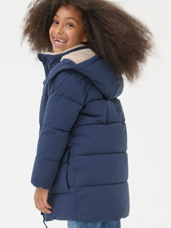 Letty Navy Blue Longline Padded Jacket