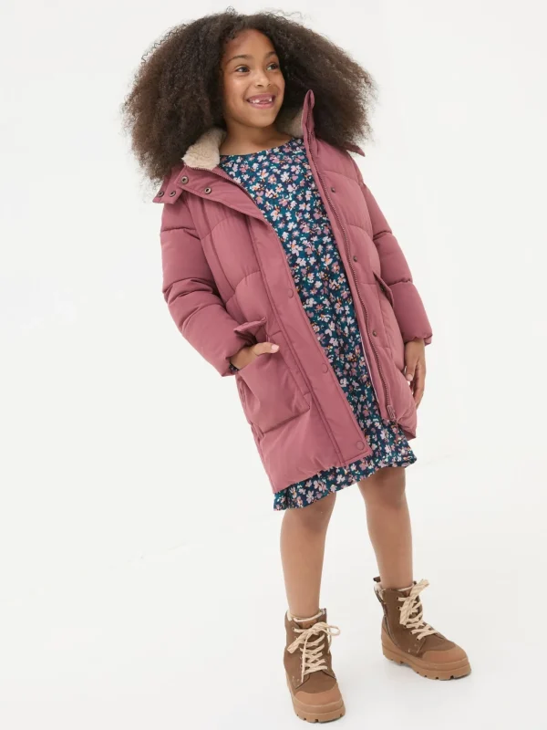 Letty Rose Pink Longline Padded Jacket