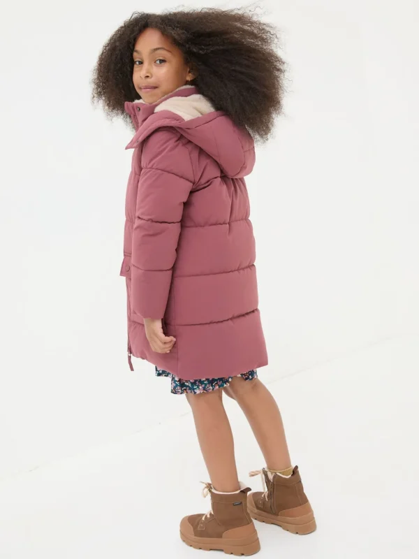 Letty Rose Pink Longline Padded Jacket