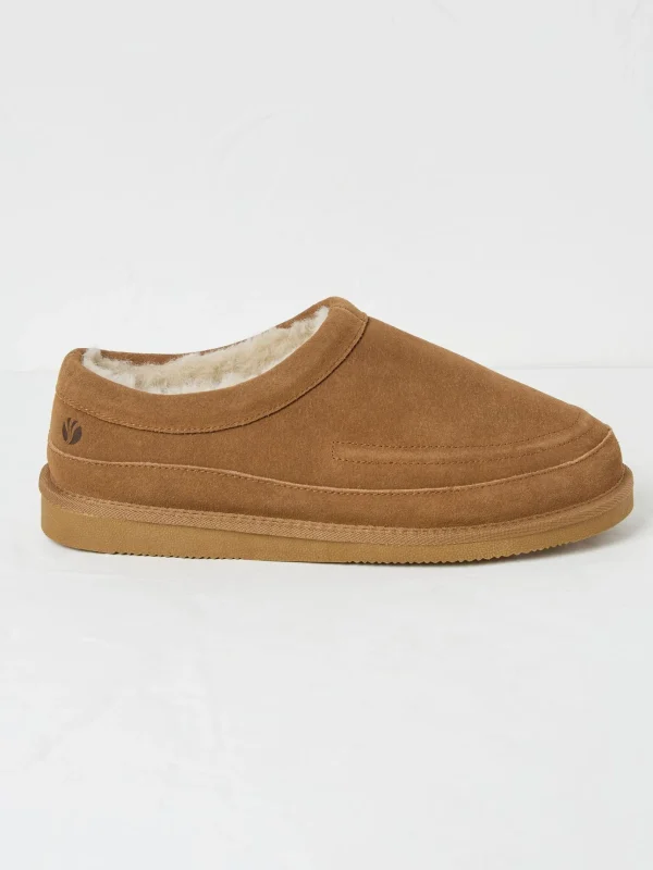 Lewis Tan Brown Suede Snug Mule Slippers