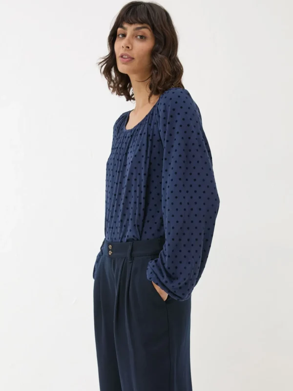 Lily Blue Navy Spot Top