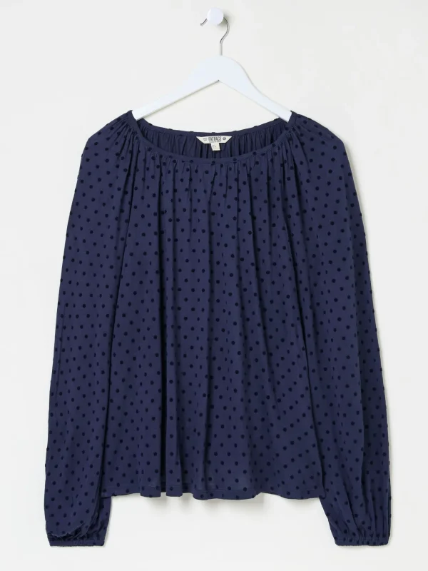 Lily Blue Navy Spot Top