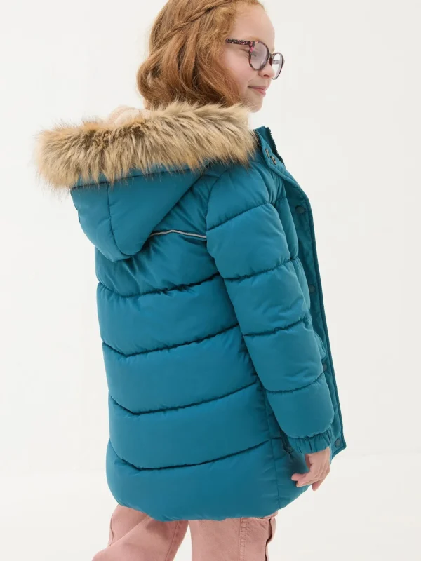 Lily Dark Teal Blue Waterproof Longline Padded Coat