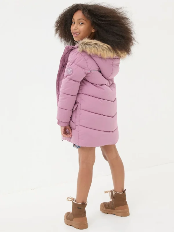 Lily Dusky Purple Waterproof Longline Padded Coat