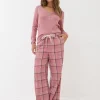 Lola Pink Check 100% Cotton Pyjama Bottoms