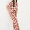 Lola Red Multi Check Pyjama Bottoms