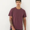 Lulworth Burgundy Red 100% Cotton Organic Crew T-Shirt