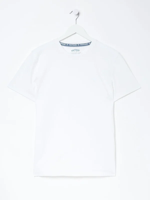 Lulworth White 100% Cotton Organic Crew T-Shirt