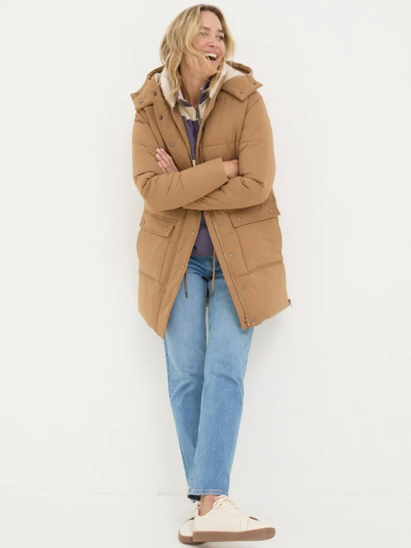 Maddie Tan Brown Puffer Coat