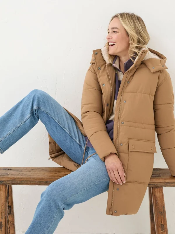 Maddie Tan Brown Puffer Coat