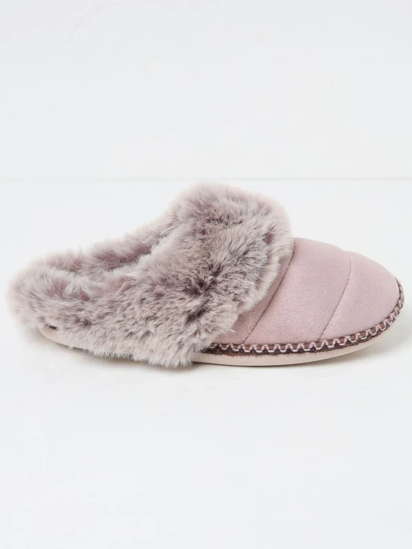 Maia Oatmeal Quilted Mule Slippers