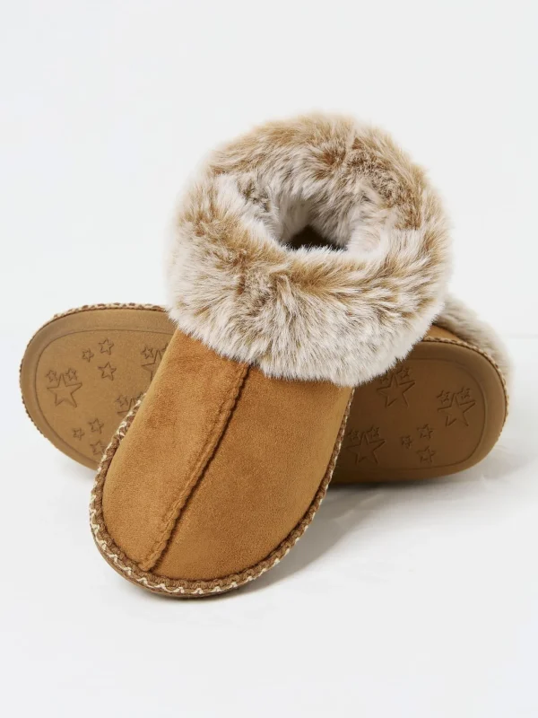 Maia Tan Brown Boots Slippers