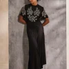 Margot Black Beaded Maxi Dress