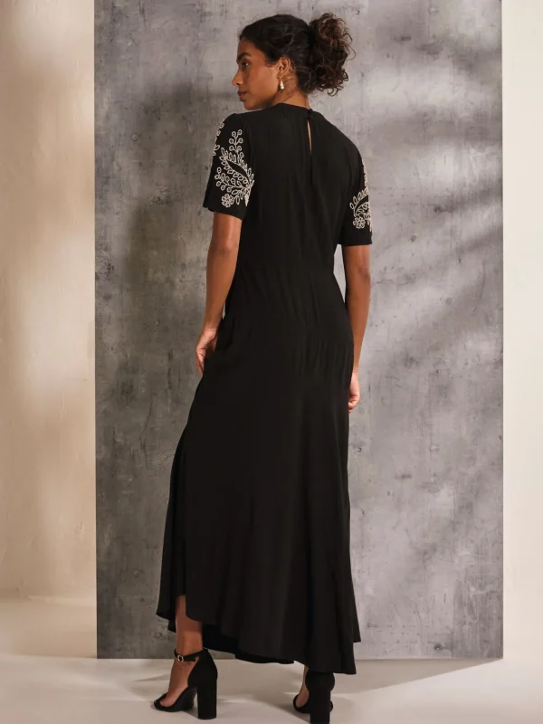 Margot Black Beaded Maxi Dress