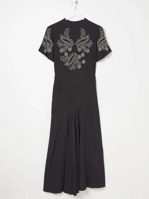 Margot Black Beaded Maxi Dress