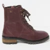 Margot Burgundy Red Lace-Up Boots