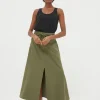 Melanie Green Utility Midi Skirt