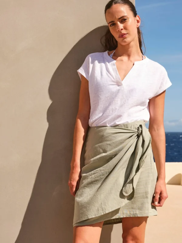 Mia Green Linen Blend Skirt