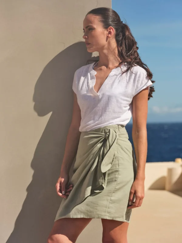 Mia Green Linen Blend Skirt