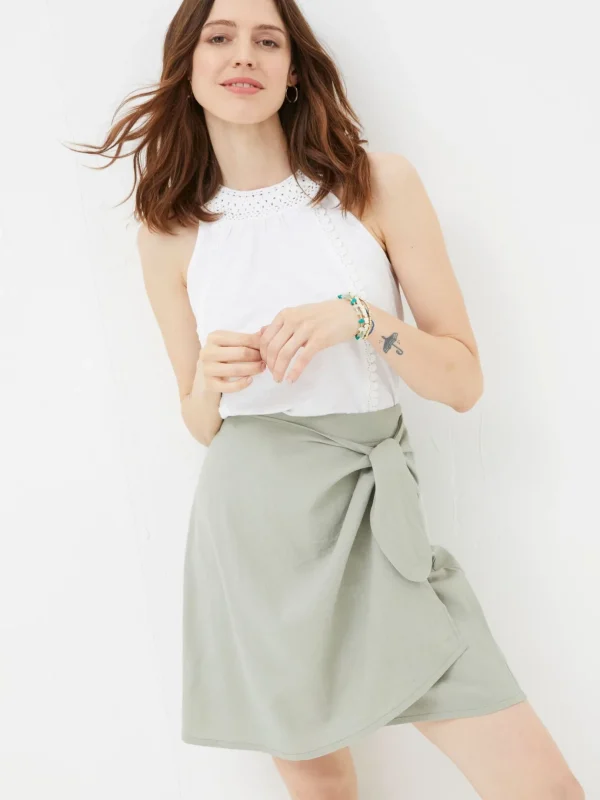 Mia Green Linen Blend Skirt